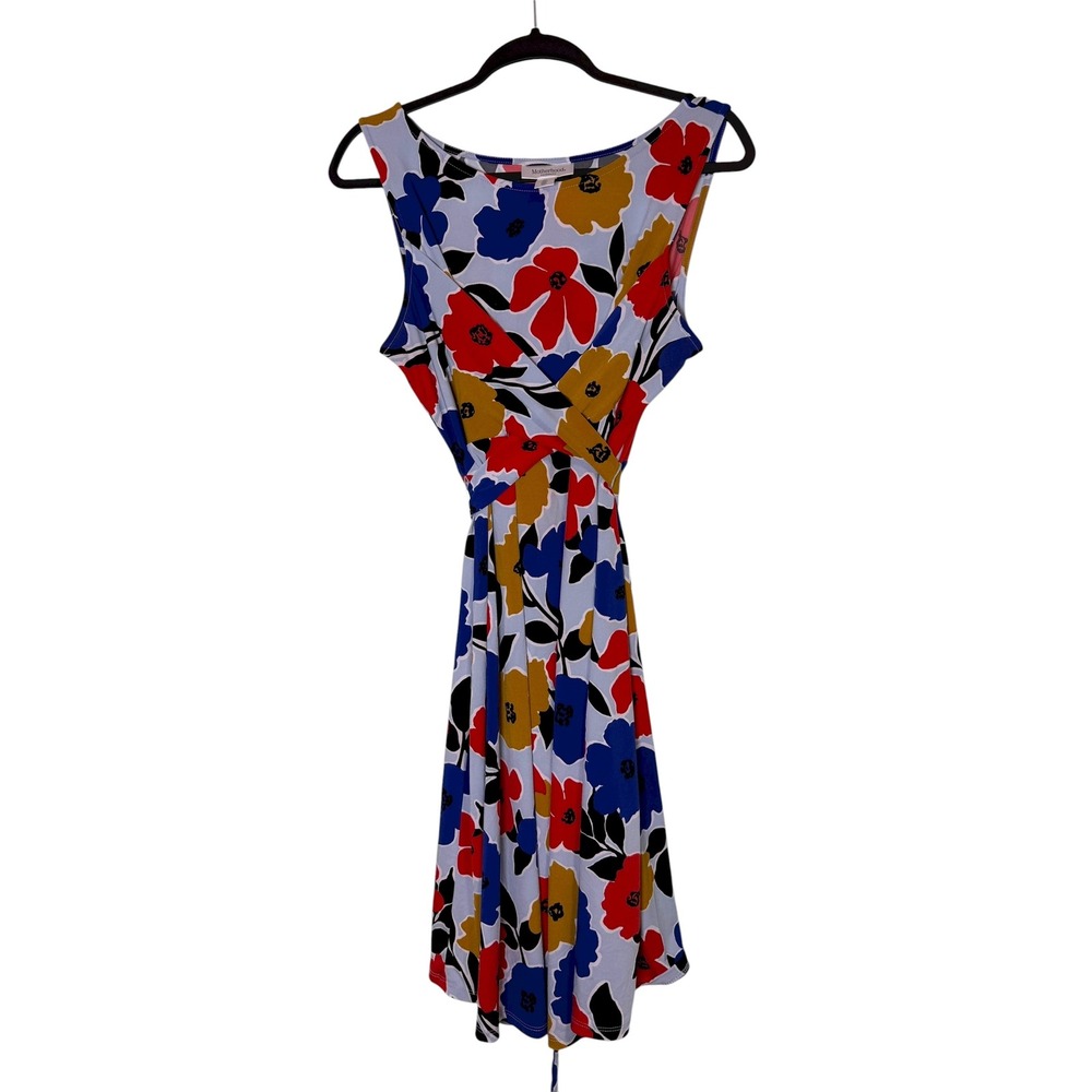Motherhood Maternity XL Floral Sleeveless Faux Wrap Dress Multi Color 92143